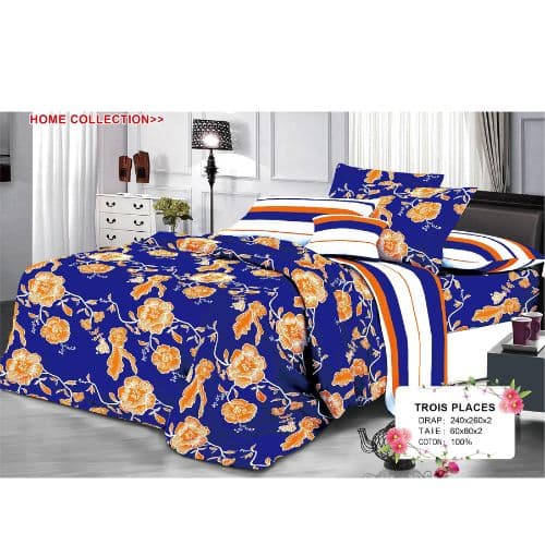 Ensemble de Drap +Taie, Trois Places avec Motif Dynamiques &amp; Design Tricolore