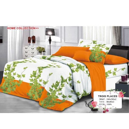 Ensemble de Drap +Taie, Trois Places avec Motif Nature &amp; Énergie