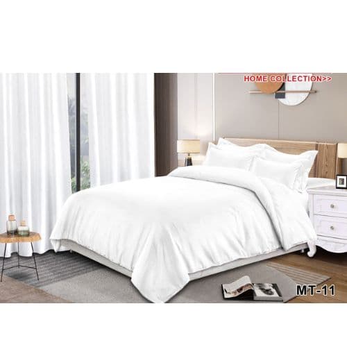 Ensemble de Drap +Taie, Trois Places, Blanc Pur, Douceur Naturelle