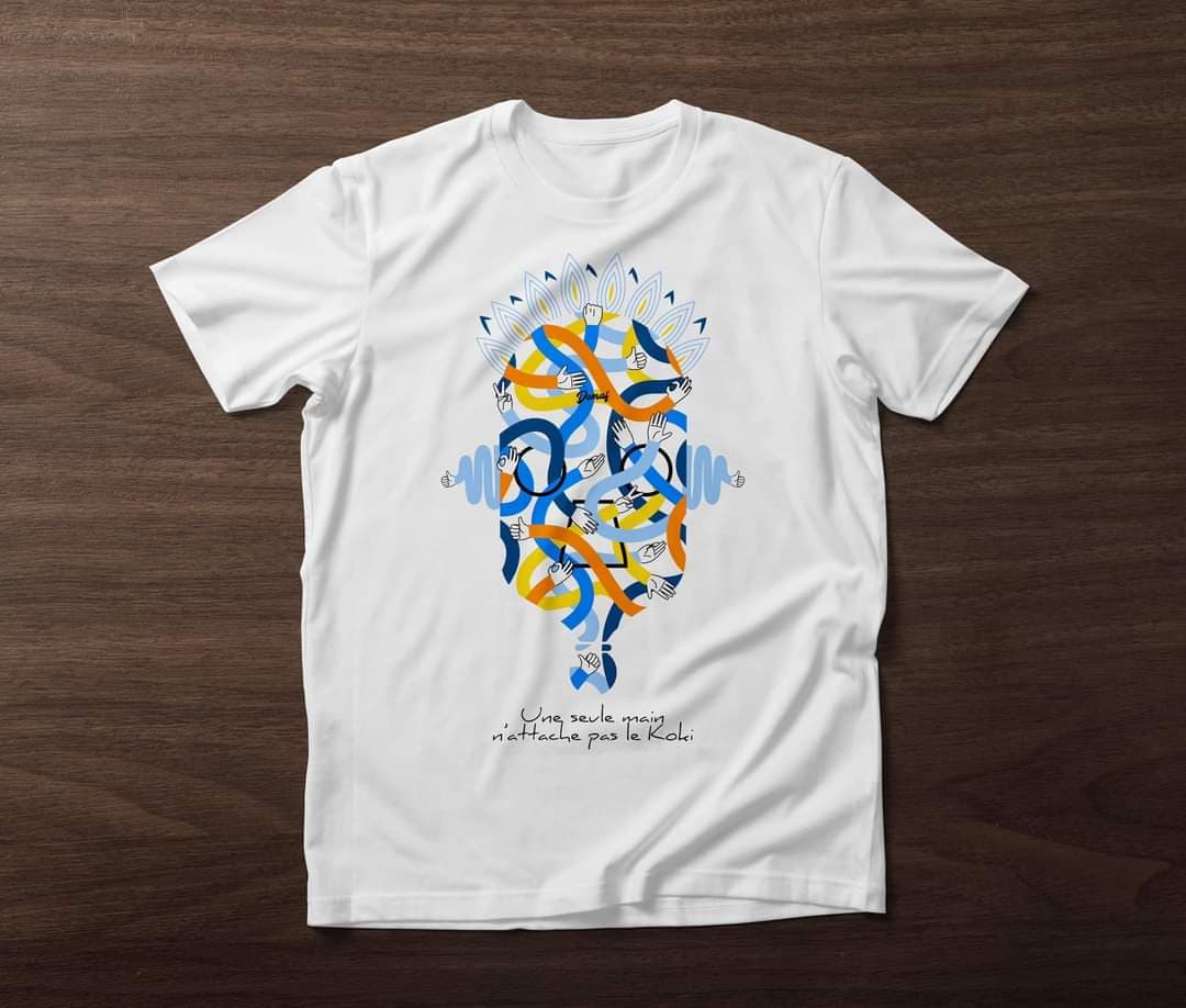 T-Shirt Colored: Une Seule Main n'Attache pas le Koki, DOMAF 2023